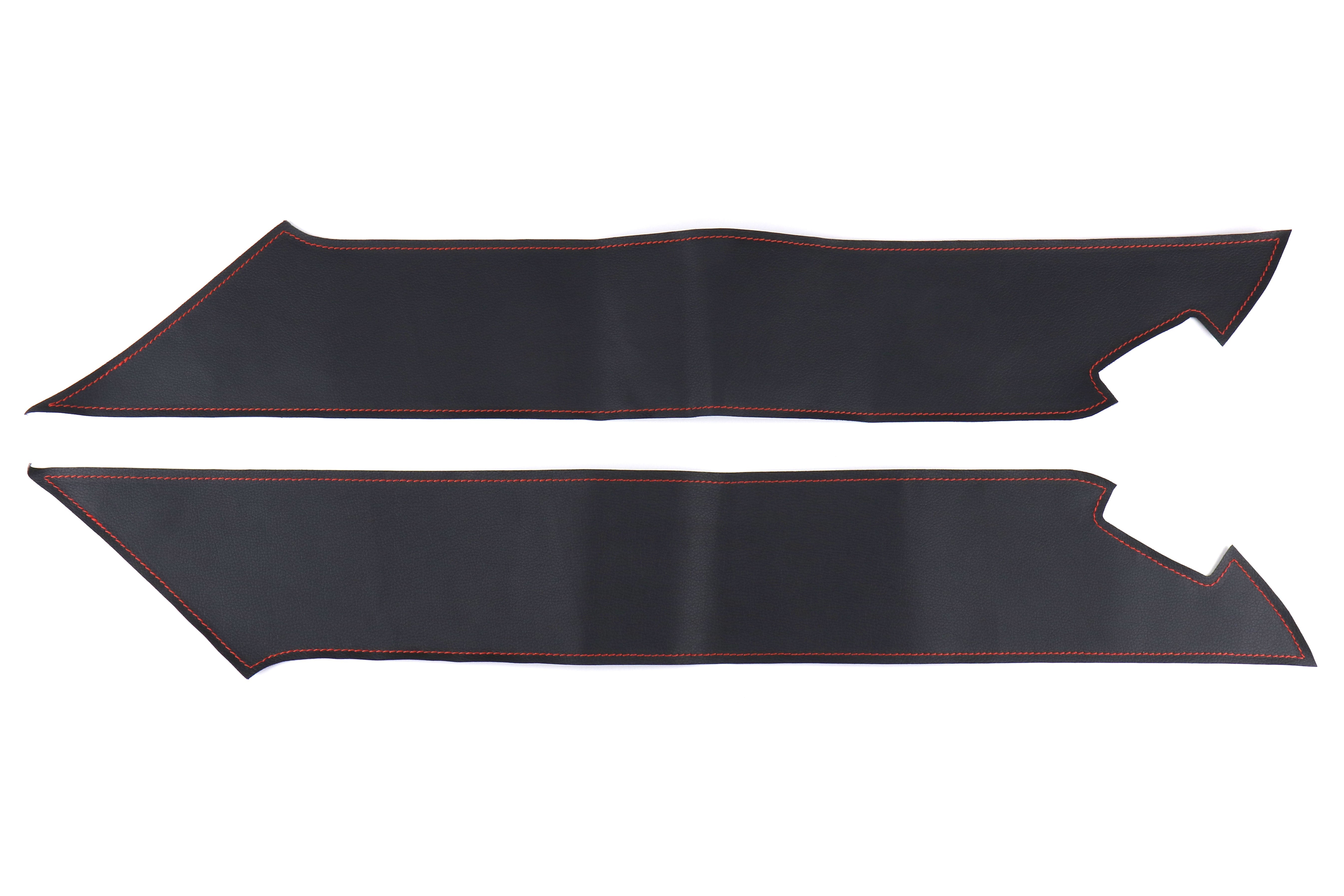 OLM Leather Look Kick Guard Protection Set w/ Red Stitching - 2013-2021 Scion FR-S / Subaru BRZ / Toyota 86